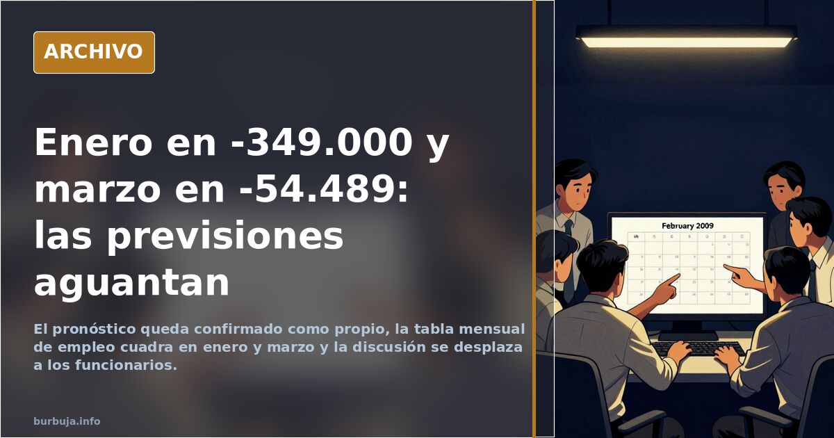 Enero en -349.000 y marzo en -54.489: las previsiones aguantan