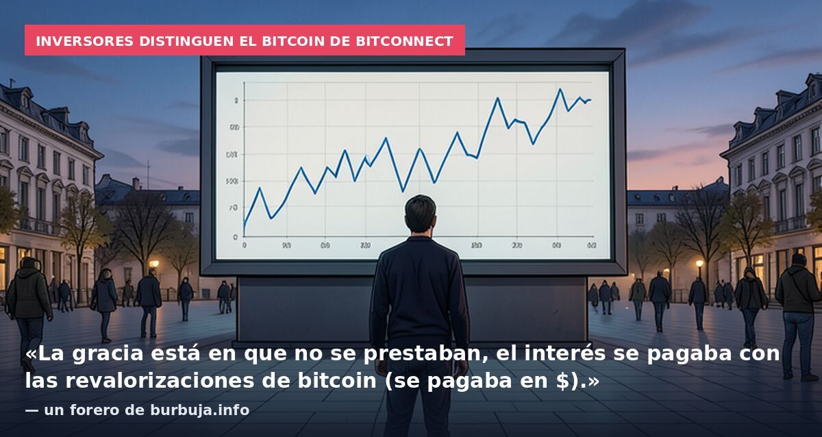 Inversores distinguen el bitcoin de BitConnect: «La gracia está en que no se prestaban, el interés se pagaba con las revalorizaciones de bitcoin (se pagaba en $).» — un forero de burbuja.info