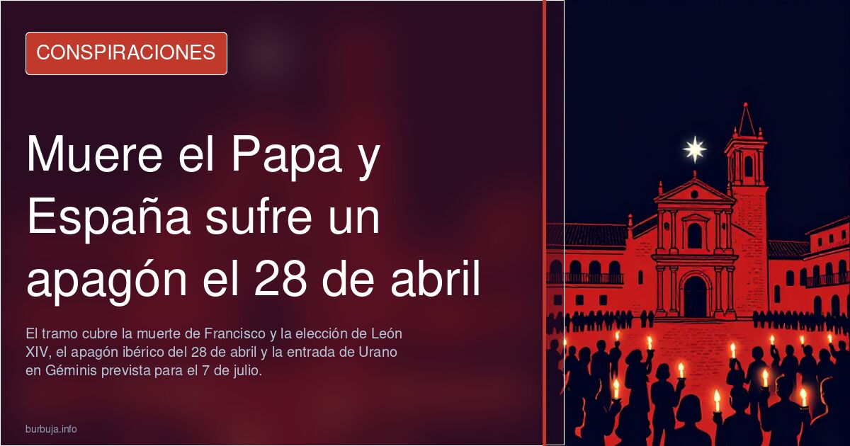 Muere el Papa y España sufre un apagón el 28 de abril