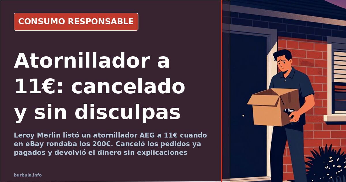 Atornillador AEG de 12 V con dos baterías y maletín, el modelo que Leroy Merlin listó por error a 11 euros