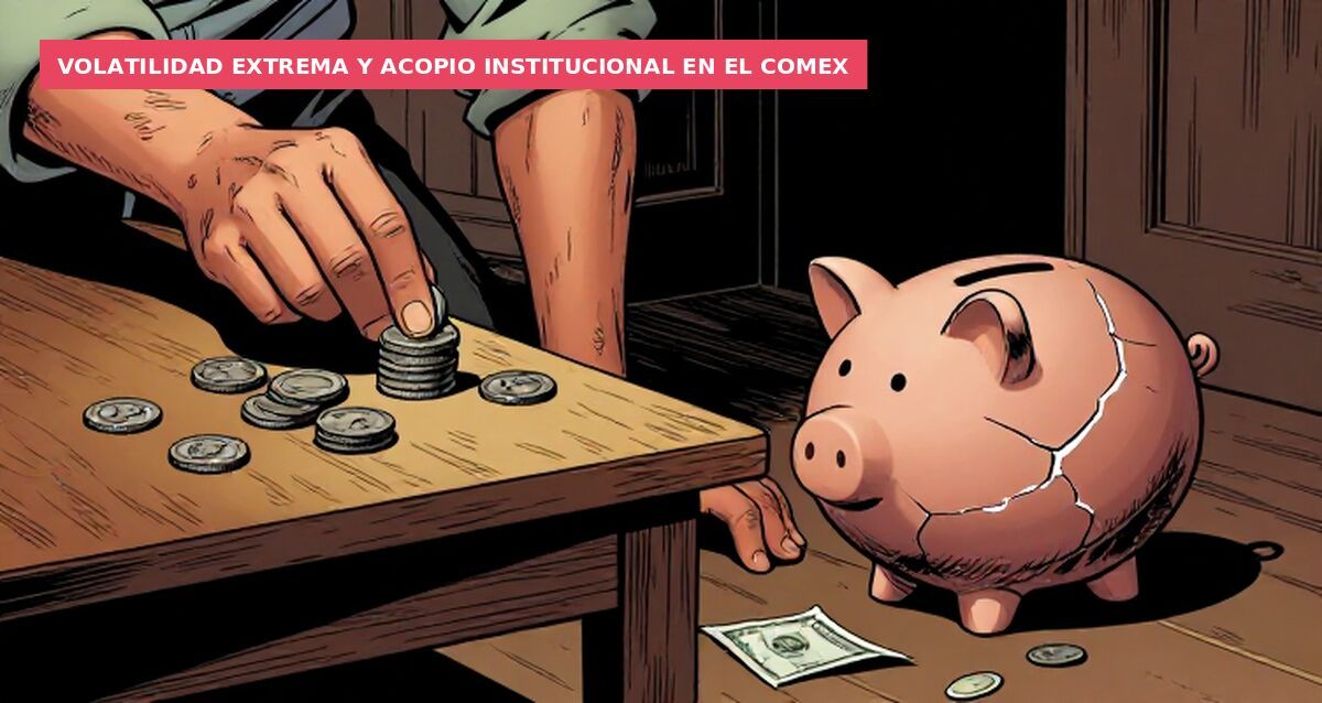 Volatilidad extrema y acopio institucional en el Comex