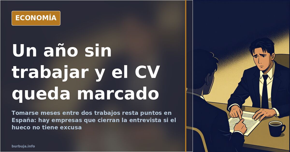 Un currículum con un hueco en el currículum marcado y una carpeta de selección de personal sobre la mesa de un despacho