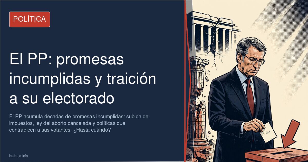Bandera del PP con gesto de decepción de un votante
