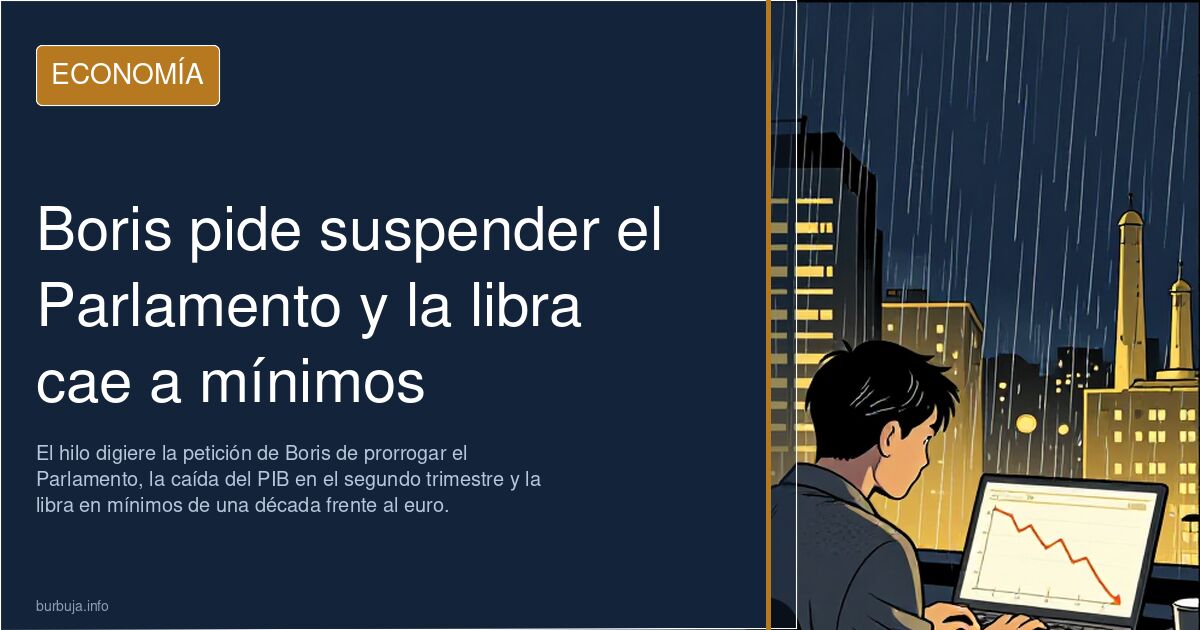 Boris pide suspender el Parlamento y la libra cae a mínimos