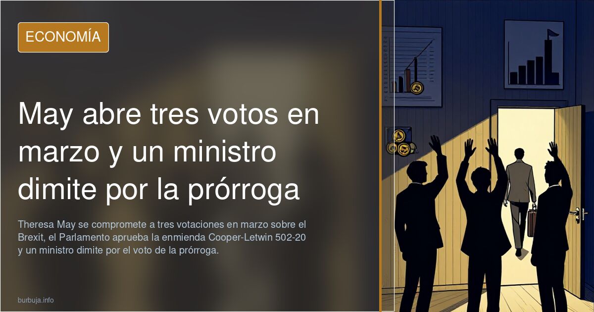 May abre tres votos en marzo y un ministro dimite por la prórroga