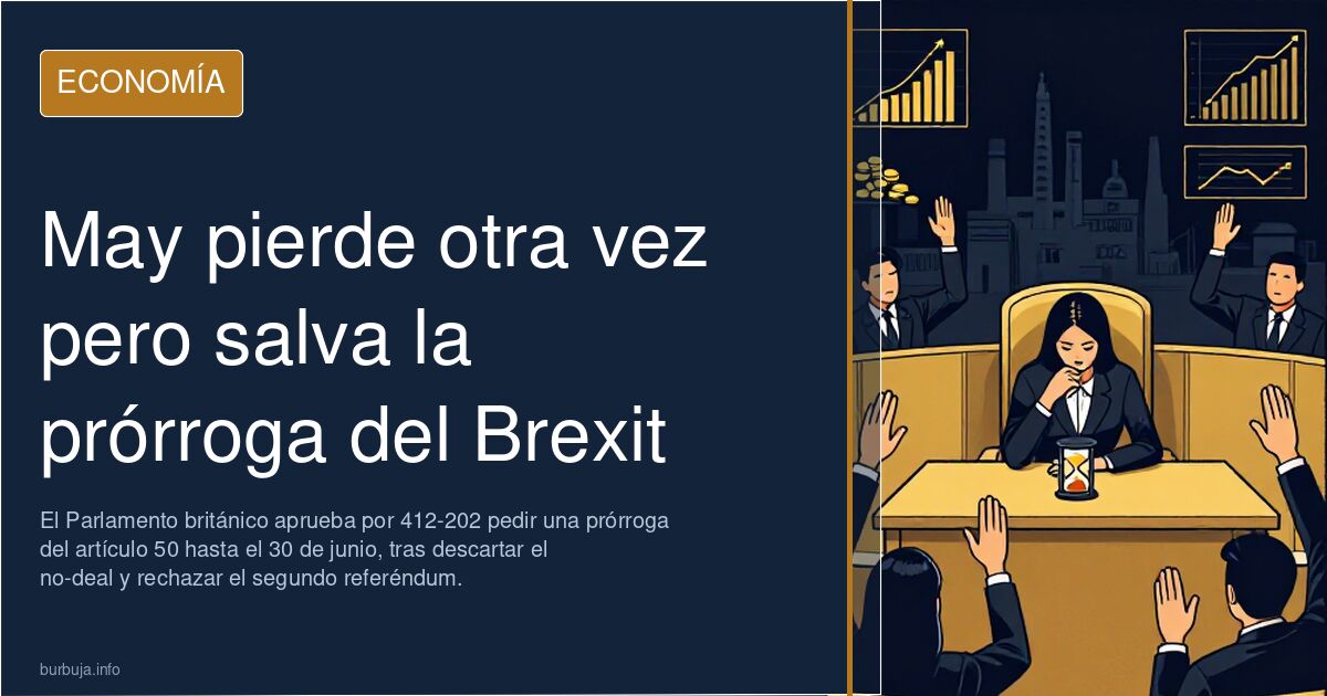 May pierde otra vez pero salva la prórroga del Brexit