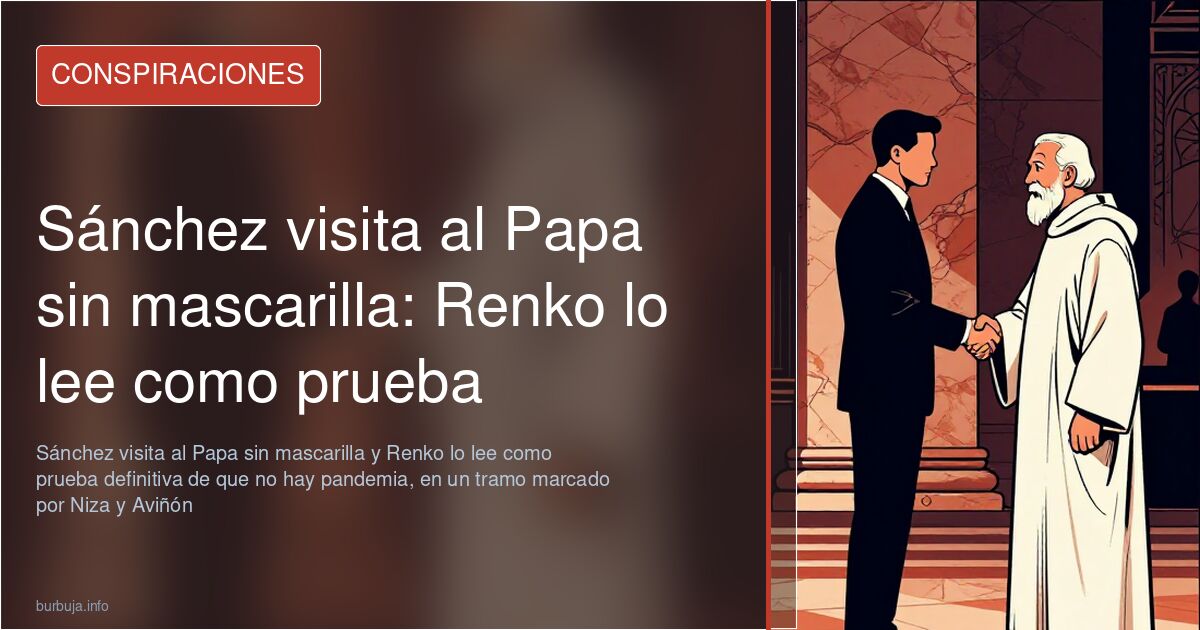 Sánchez visita al Papa sin mascarilla: Renko lo lee como prueba