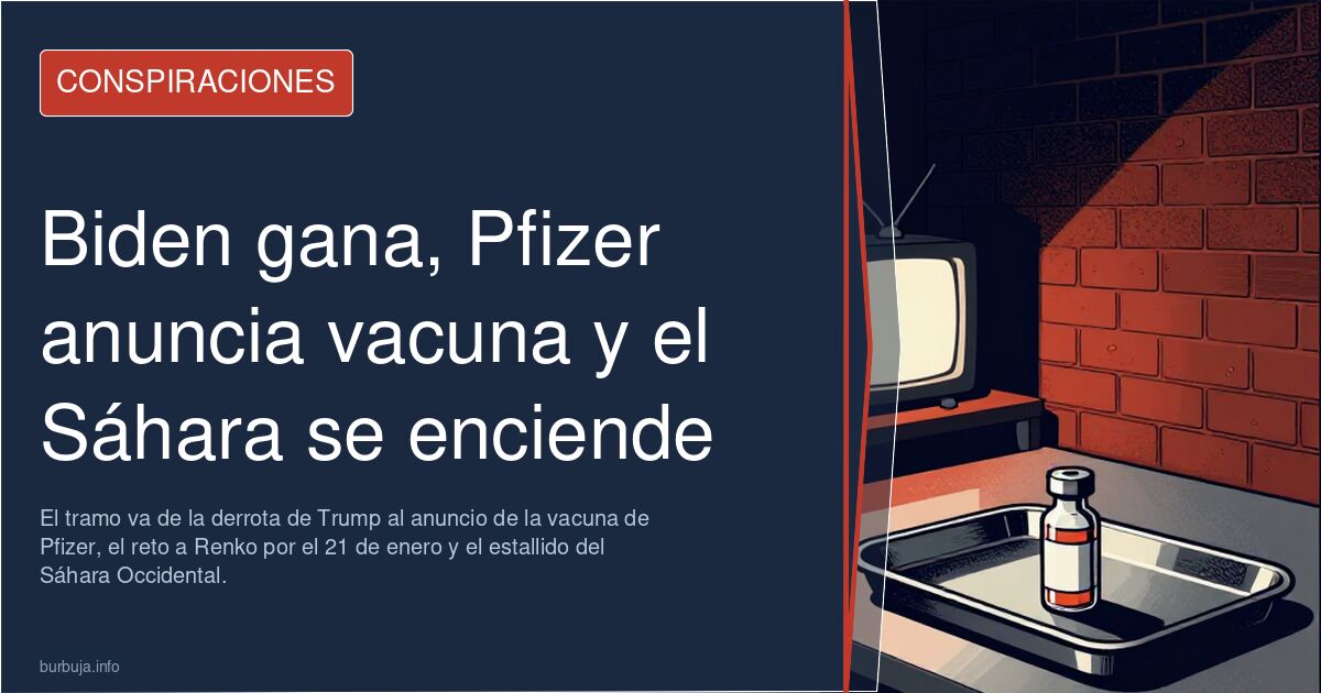 Biden gana, Pfizer anuncia vacuna y el Sáhara se enciende
