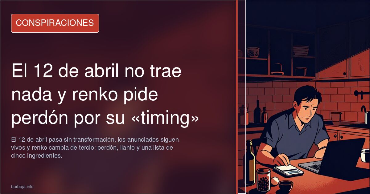 El 12 de abril no trae nada y renko pide perdón por su «timing»