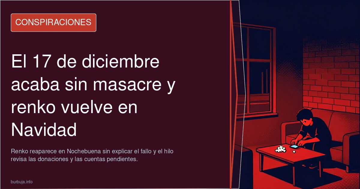 El 17 de diciembre acaba sin masacre y renko vuelve en Navidad