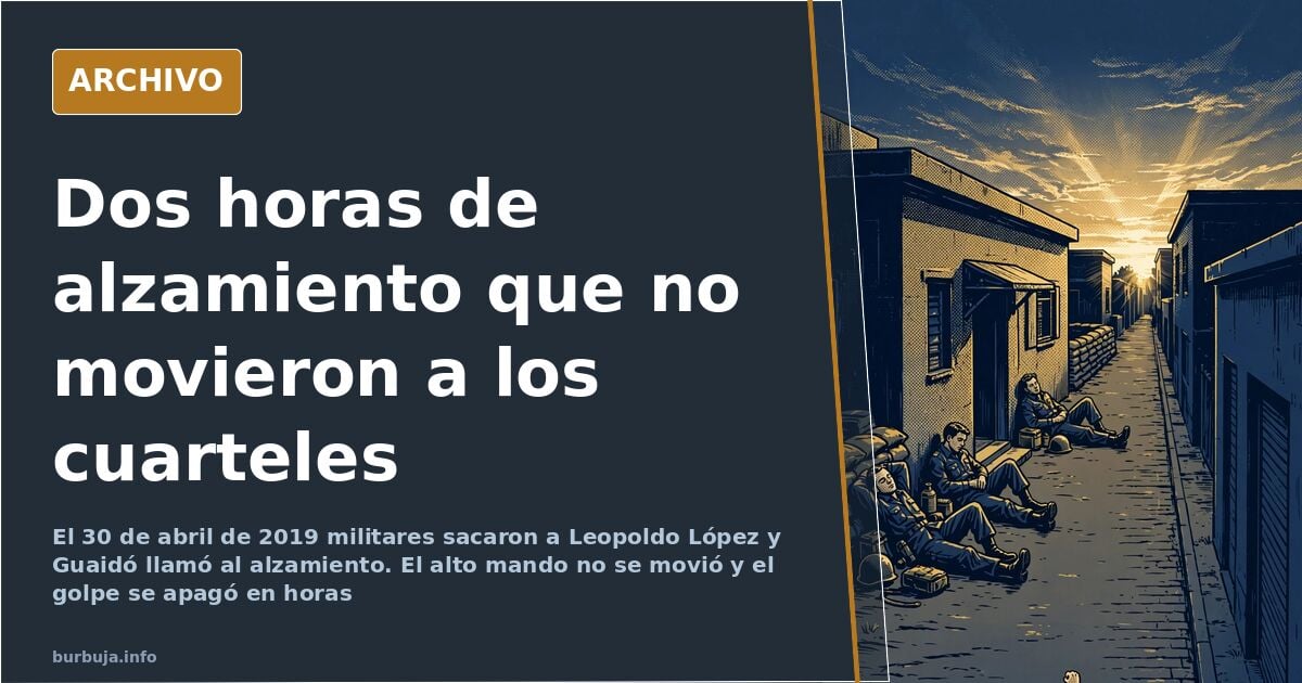 Ilustración editorial de una plaza caraqueña desierta con una tribuna vacía y banderas venezolanas ondeando bajo cielo oscuro