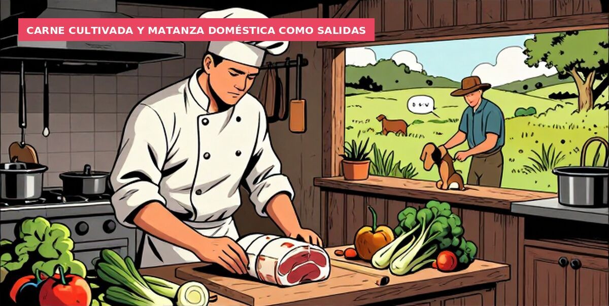 Carne cultivada y matanza doméstica como salidas