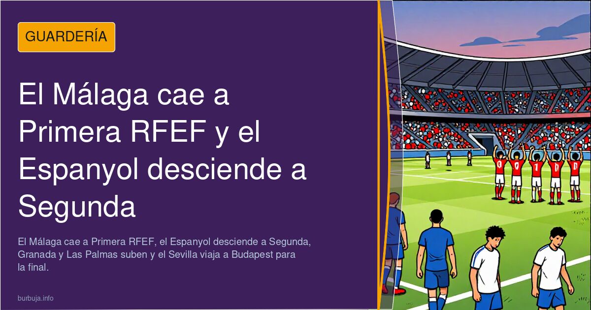 El Málaga cae a Primera RFEF y el Espanyol desciende a Segunda