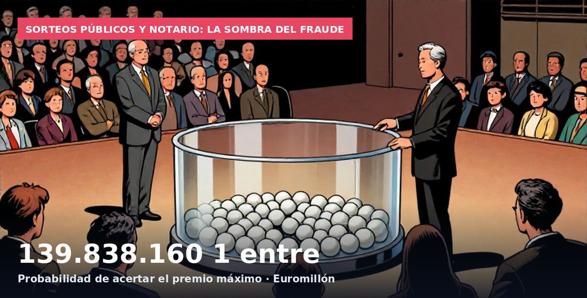 Sorteos públicos y notario: la sombra del fraude: 139.838.160 1 entre Probabilidad de acertar el premio máximo · Euromillón