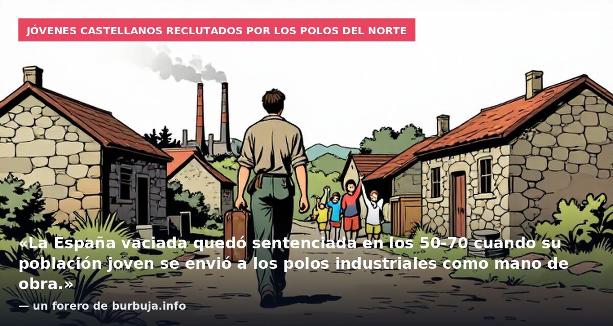 Jóvenes castellanos reclutados por los polos del norte: «La España vaciada quedó sentenciada en los 50-70 cuando su población joven se envió a los polos industriales como mano de obra.» — un forero de burbuja.info