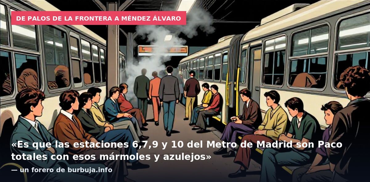 De Palos de la Frontera a Méndez Álvaro: «Es que las estaciones 6,7,9 y 10 del Metro de Madrid son Paco totales con esos mármoles y azulejos» — un forero de burbuja.info