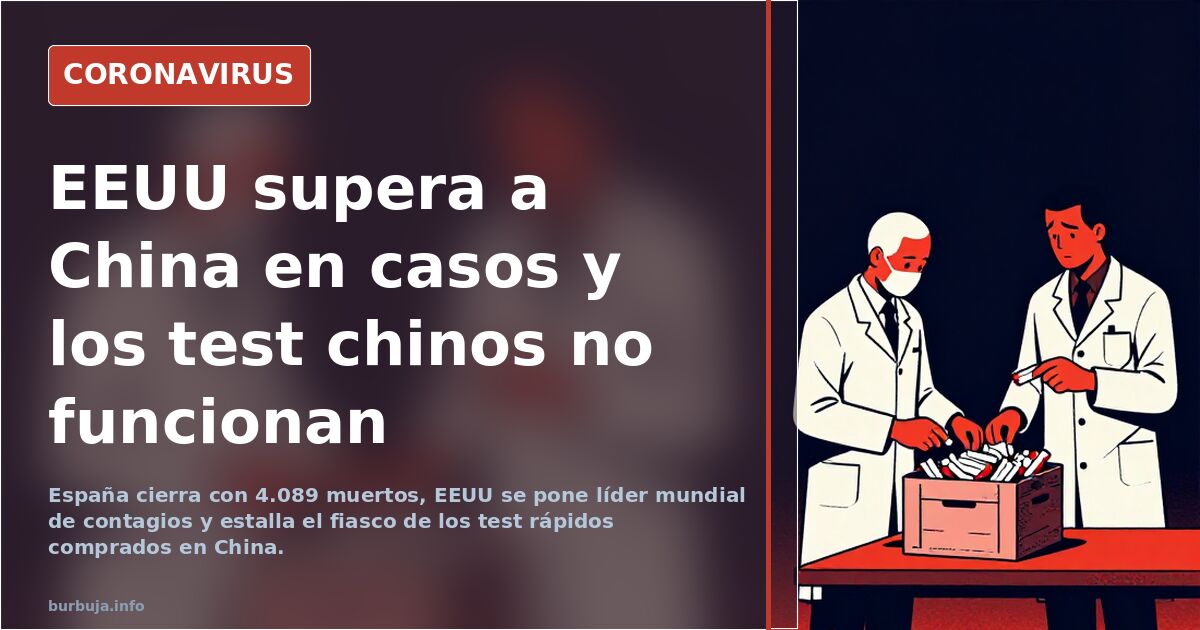 EEUU supera a China en casos y los test chinos no funcionan