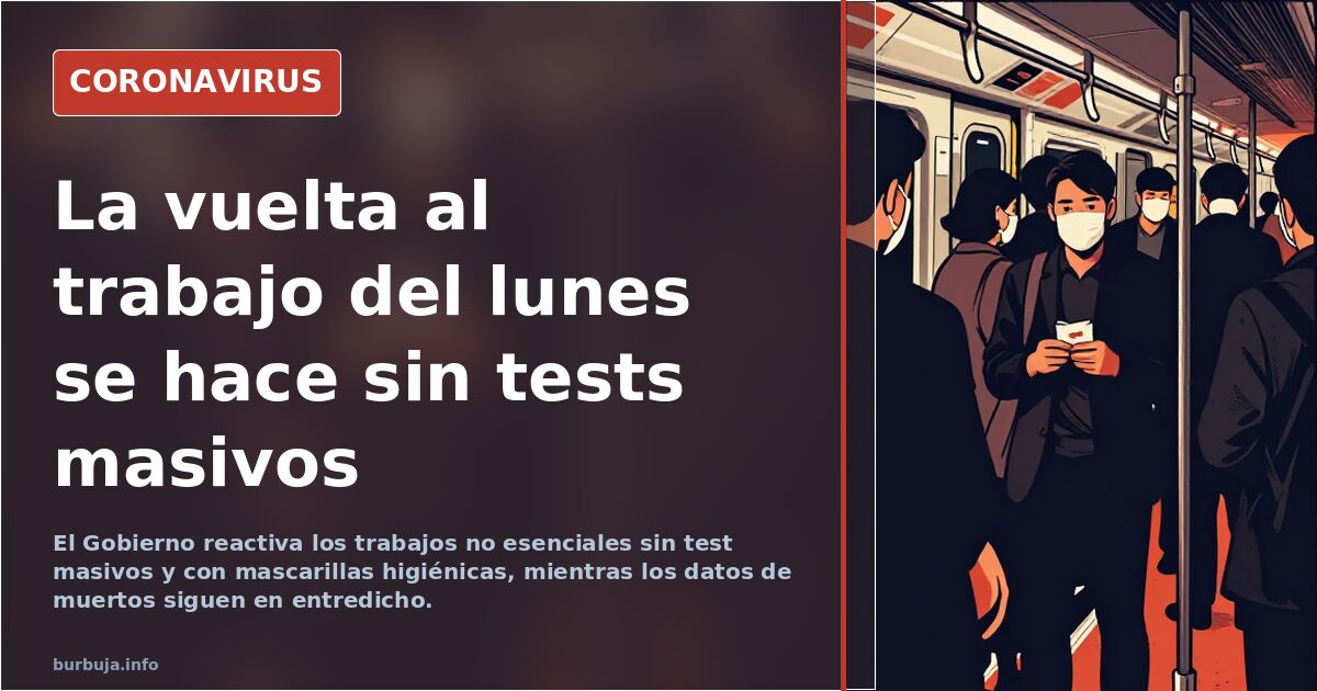 La vuelta al trabajo del lunes se hace sin tests masivos