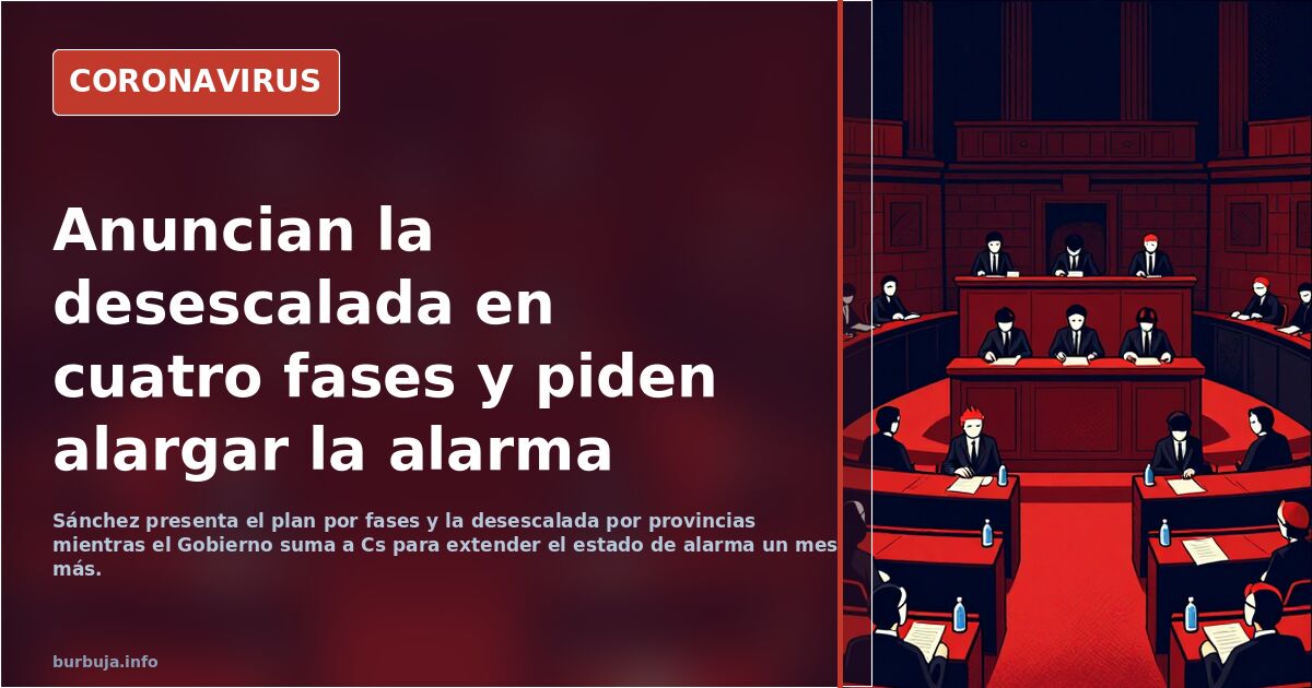 Anuncian la desescalada en cuatro fases y piden alargar la alarma