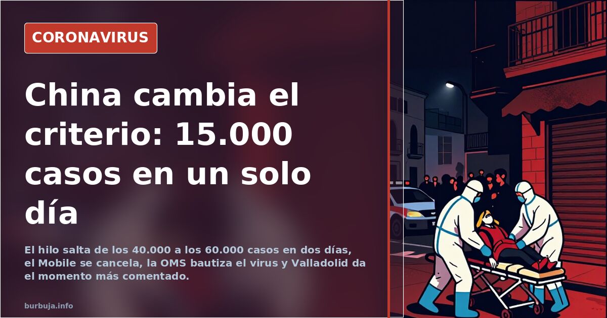 China cambia el criterio: 15.000 casos en un solo día