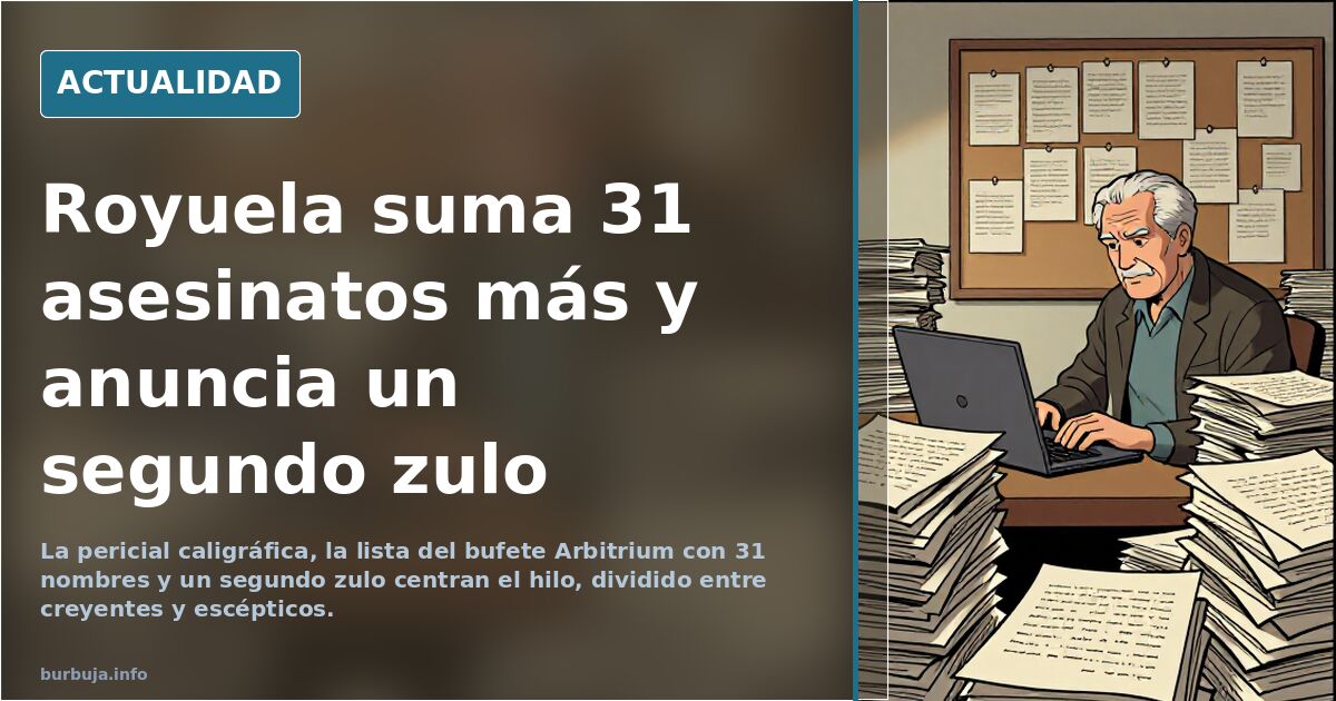 Royuela suma 31 asesinatos más y anuncia un segundo zulo