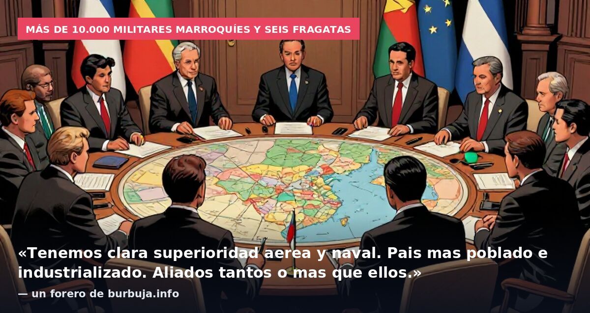 Más de 10.000 militares marroquíes y seis fragatas: «Tenemos clara superioridad aerea y naval. Pais mas poblado e industrializado. Aliados tantos o mas que ellos.» — un forero de burbuja.info