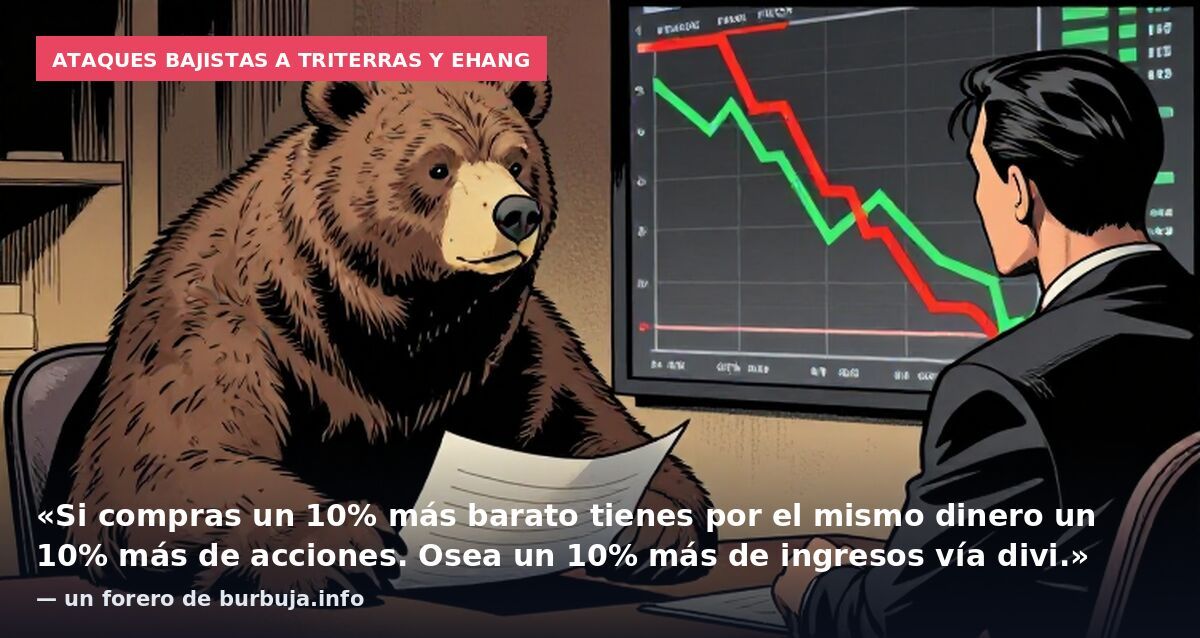Ataques bajistas a Triterras y EHang: «Si compras un 10% más barato tienes por el mismo dinero un 10% más de acciones. Osea un 10% más de ingresos vía divi.» — un forero de burbuja.info