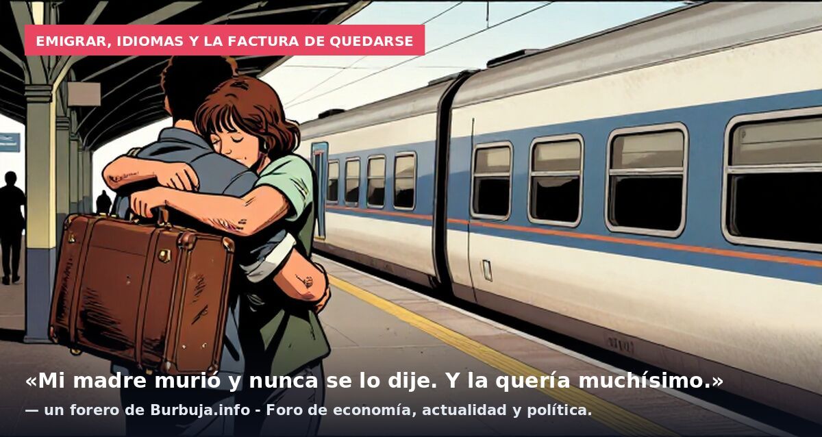 Emigrar, idiomas y la factura de quedarse: «Mi madre murió y nunca se lo dije. Y la quería muchísimo.» — un forero de Burbuja.info - Foro de economía, actualidad y política.