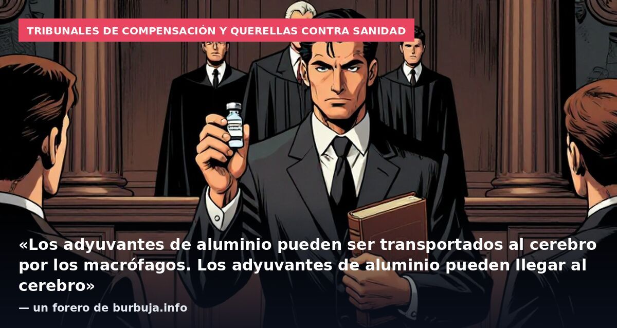 Tribunales de compensación y querellas contra Sanidad: «Los adyuvantes de aluminio pueden ser transportados al cerebro por los macrófagos. Los adyuvantes de aluminio pueden llegar al cerebro» — un forero de burbuja.info