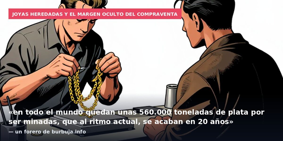 Joyas heredadas y el margen oculto del compraventa: «en todo el mundo quedan unas 560.000 toneladas de plata por ser minadas, que al ritmo actual, se acaban en 20 años» — un forero de burbuja.info