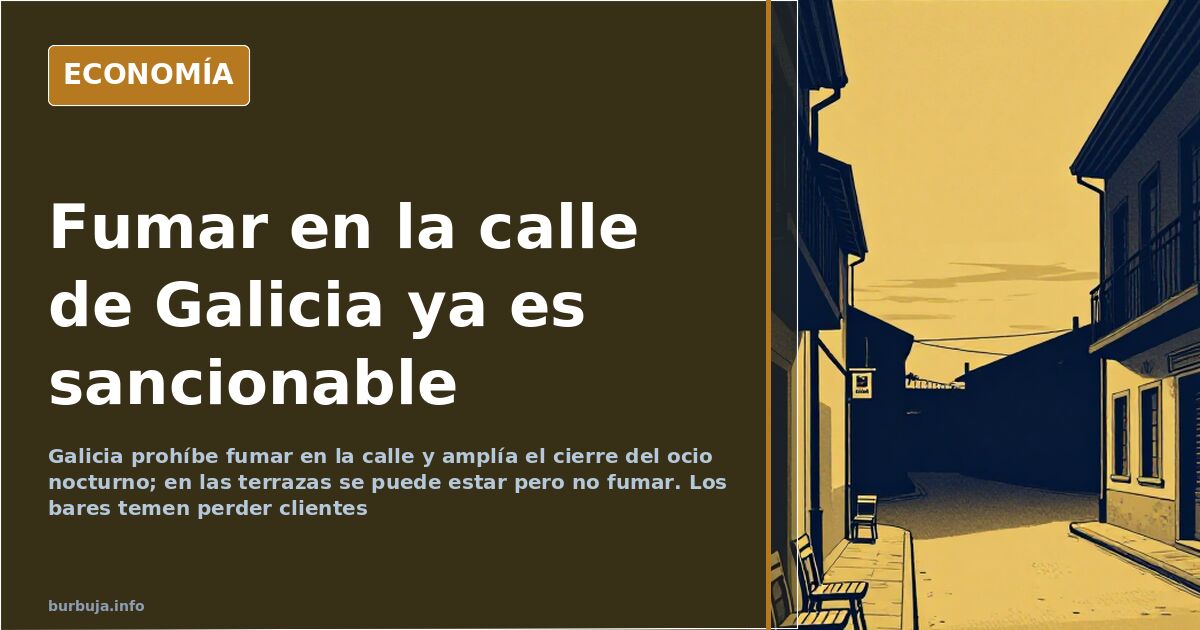 Terraza de bar en Galicia, donde se puede estar sentado pero no fumar tras la prohibición del consumo de tabaco en la vía púb