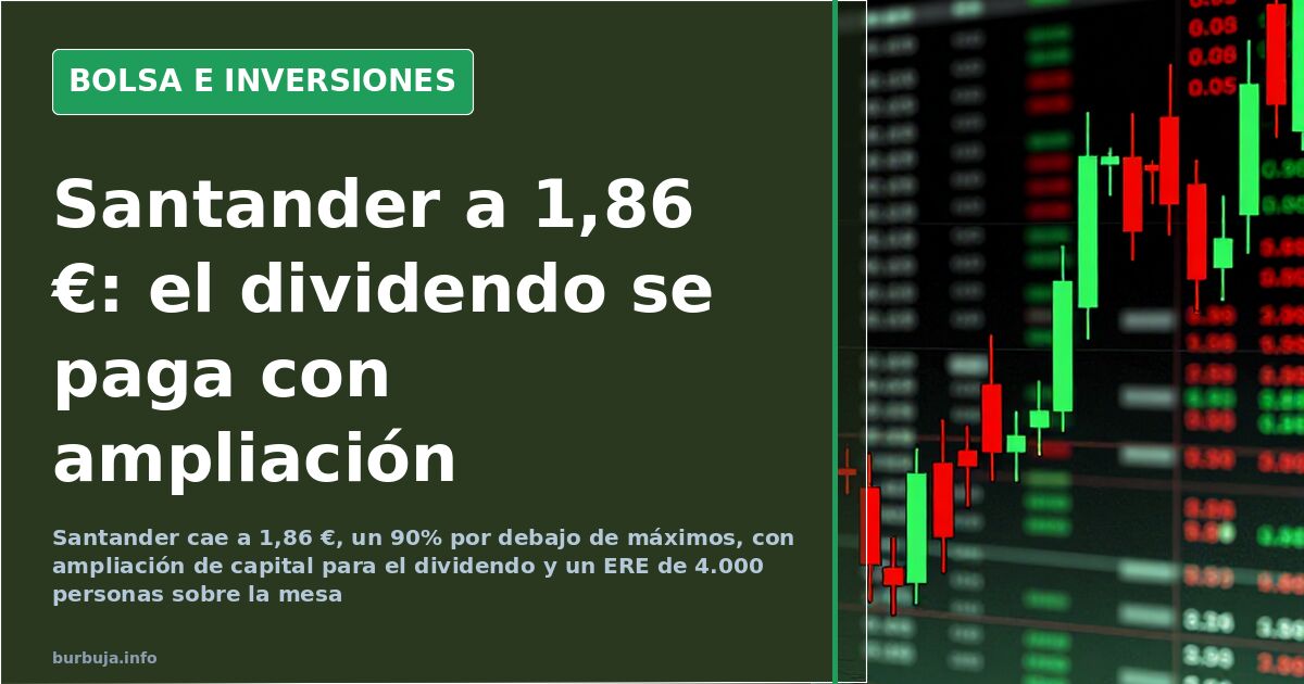Santander hits 1.86 euros, down 90% from highs, amid capital hike and job cuts