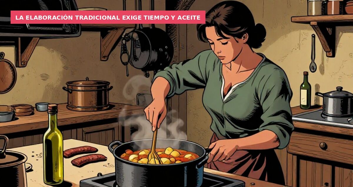 La elaboración tradicional exige tiempo y aceite