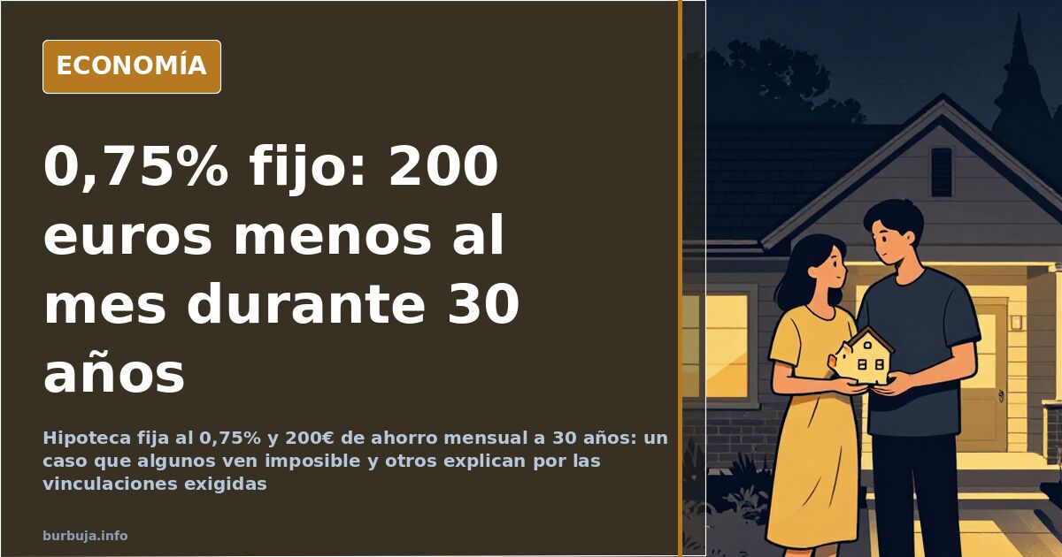 Fachada de edificio residencial con ventanas iluminadas junto a gráficos de tipos de interés en tonos azul y dorado