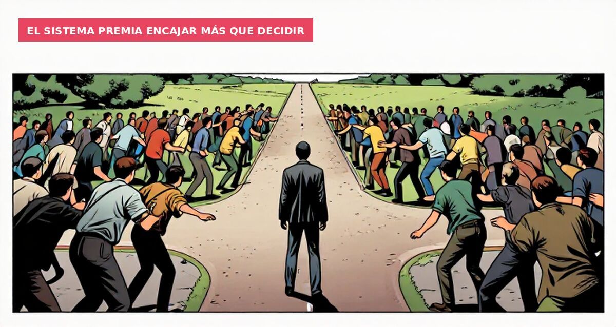 El sistema premia encajar más que decidir