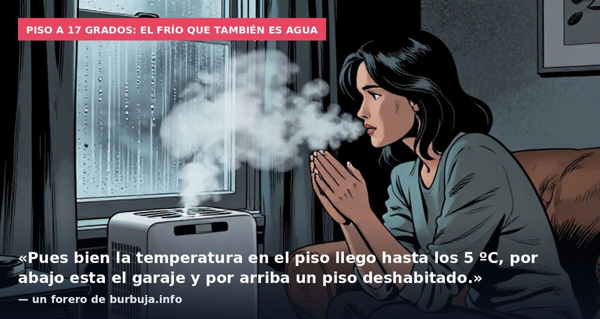Piso a 17 grados: el frío que también es agua: «Pues bien la temperatura en el piso llego hasta los 5 ºC, por abajo esta el garaje y por arriba un piso deshabitado.» — un forero de burbuja.info