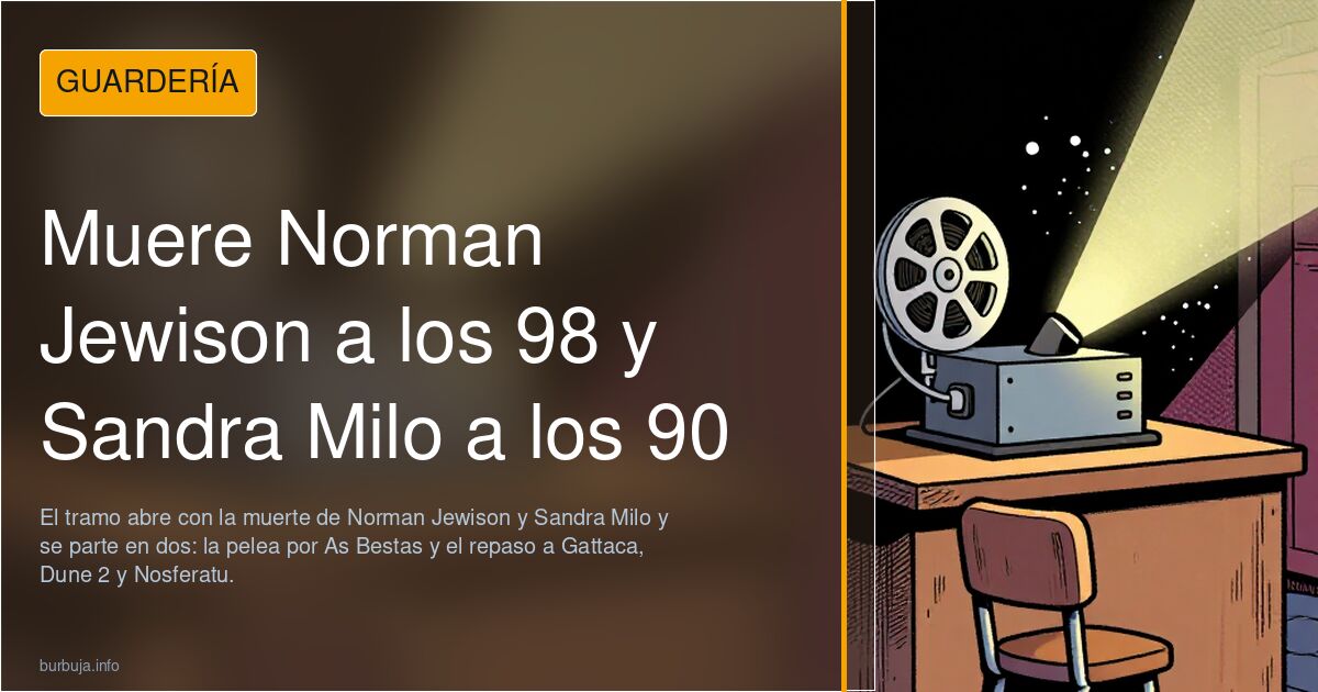 Muere Norman Jewison a los 98 y Sandra Milo a los 90