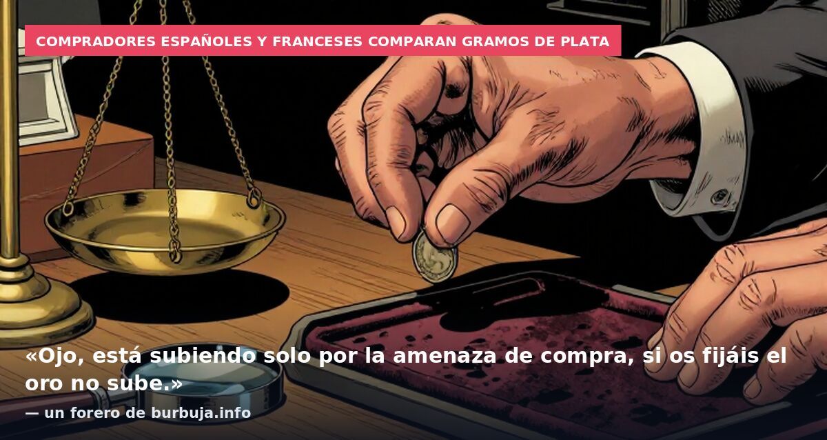 Compradores españoles y franceses comparan gramos de plata: «Ojo, está subiendo solo por la amenaza de compra, si os fijáis el oro no sube.» — un forero de burbuja.info