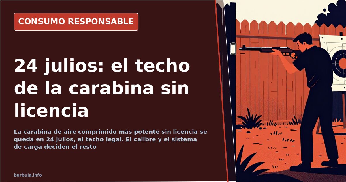 Carabina de aire comprimido con mira telescópica apoyada sobre un soporte, apuntando a una diana en un polígono de tiro