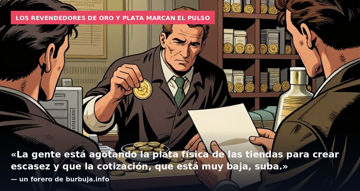 Los revendedores de oro y plata marcan el pulso: «La gente está agotando la plata física de las tiendas para crear escasez y que la cotización, que está muy baja, suba.» — un forero de burbuja.info