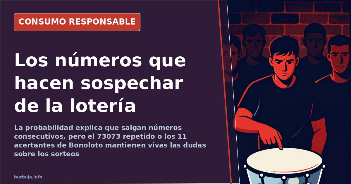 Bolas numeradas de un bombo de lotería junto a un cartón de la primitiva sobre una mesa de madera