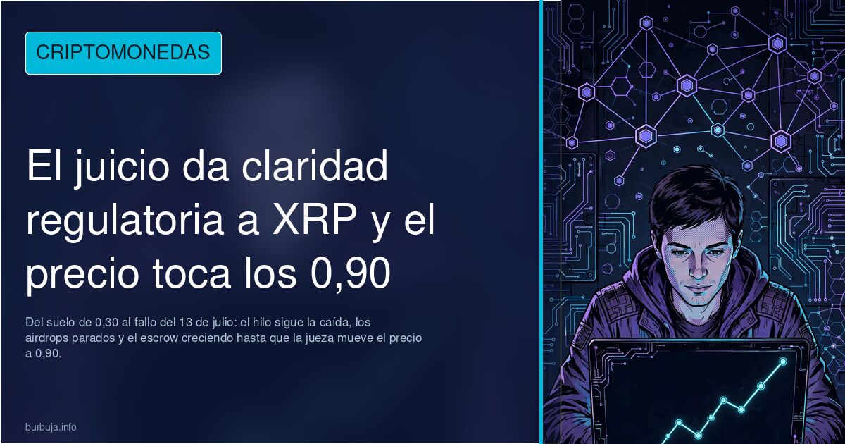 El juicio da claridad regulatoria a XRP y el precio toca los 0,90