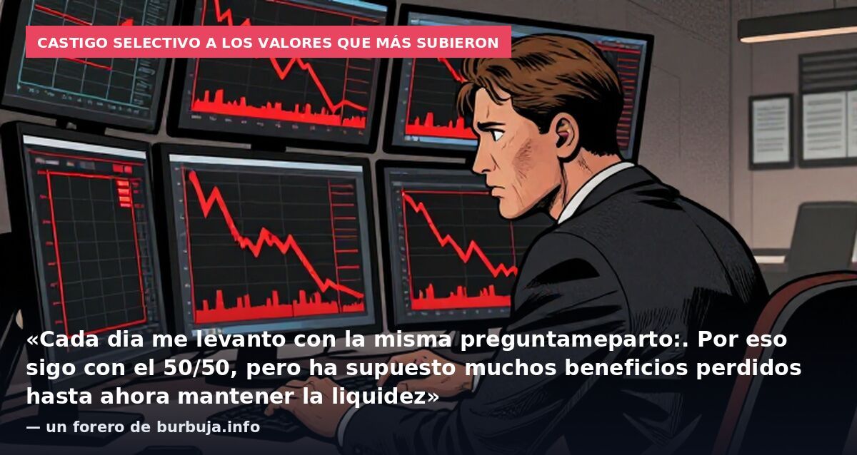 Castigo selectivo a los valores que más subieron: «Cada dia me levanto con la misma preguntameparto:. Por eso sigo con el 50/50, pero ha supuesto muchos beneficios perdidos hasta ahora mantener la liquidez» — un forero de burbuja.info