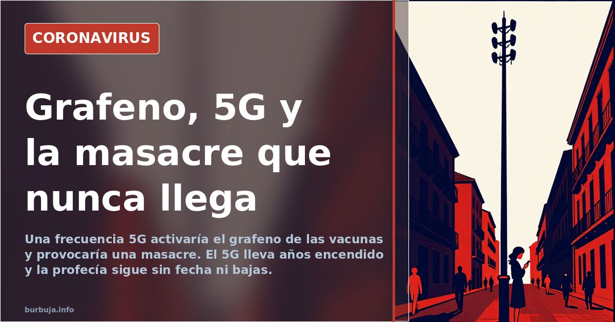 Antena de telefonía móvil 5G sobre un tejado, en el centro de la polémica sobre grafeno y vacunas