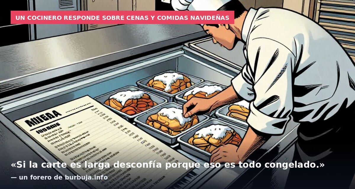 Un cocinero responde sobre cenas y comidas navideñas: «Si la carte es larga desconfía porque eso es todo congelado.» — un forero de burbuja.info