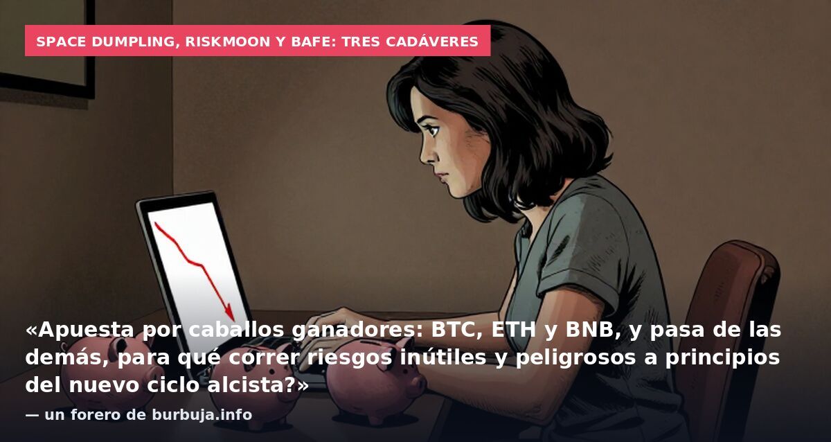 Space dumpling, Riskmoon y BAFE: tres cadáveres: «Apuesta por caballos ganadores: BTC, ETH y BNB, y pasa de las demás, para qué correr riesgos inútiles y peligrosos a principios del nuevo ciclo alcista?» — un forero de burbuja.info