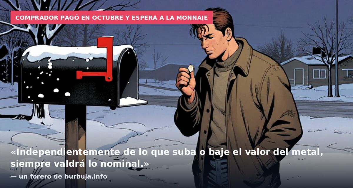 Comprador pagó en octubre y espera a La Monnaie: «Independientemente de lo que suba o baje el valor del metal, siempre valdrá lo nominal.» — un forero de burbuja.info
