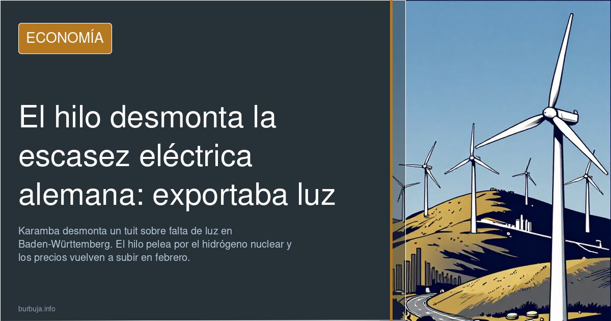El hilo desmonta la escasez eléctrica alemana: exportaba luz