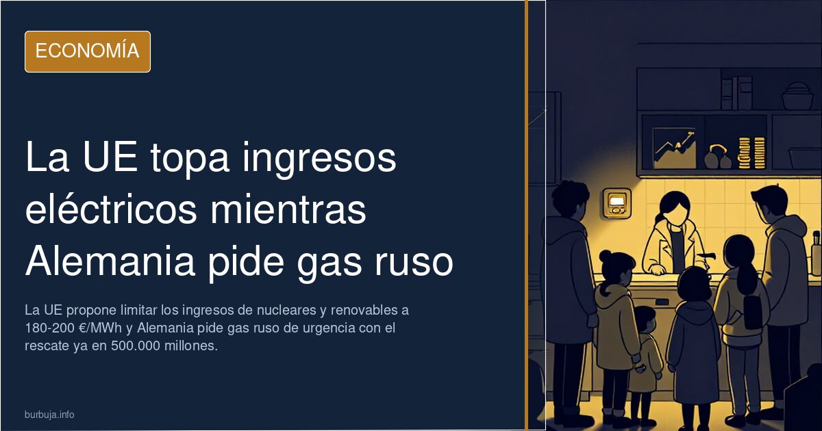 La UE topa ingresos eléctricos mientras Alemania pide gas ruso