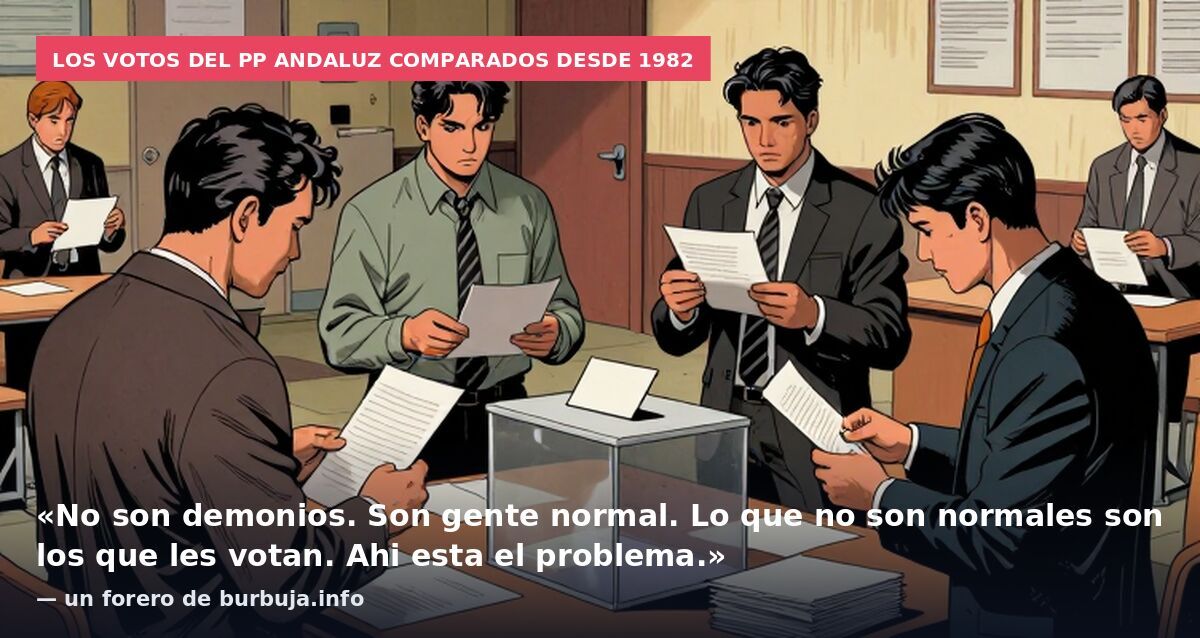 Los votos del PP andaluz comparados desde 1982: «No son demonios. Son gente normal. Lo que no son normales son los que les votan. Ahi esta el problema.» — un forero de burbuja.info